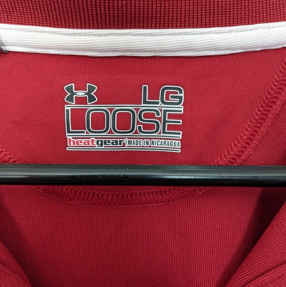 Under Armour Large Red Polo Tee (Loose) - Like New - Picture 3 of 4